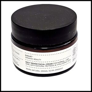 Evolve Organic Beauty Daily Renew Facial Cream 1 fl.oz. 30 ml. Travel Size New
